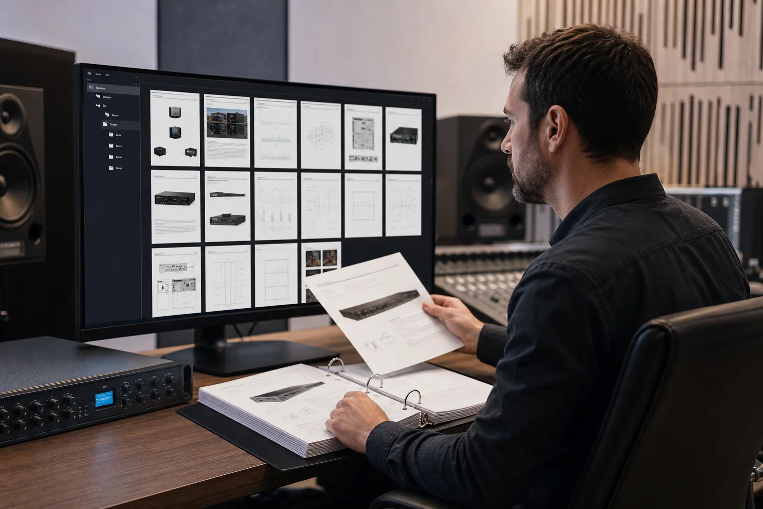 Tecnología de audio aplicada a Documentación técnica organizada y clasificada.