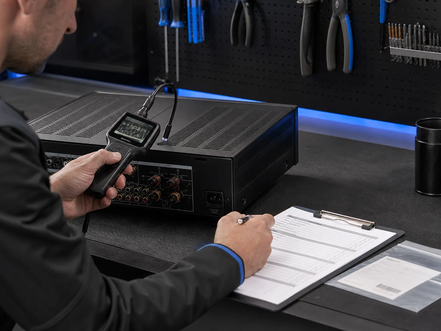 Inspección técnica para validar la garantía de un equipo de audio