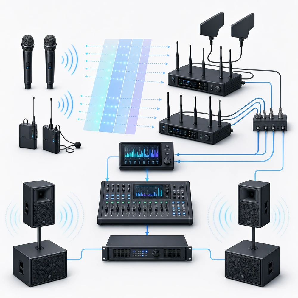 Esquema técnico de Audio Inalámbrico